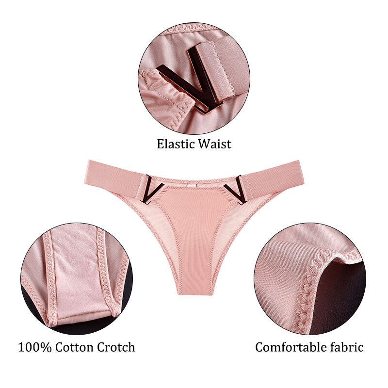 Pink sexy sports elastic waist panty with comfortable fabric and 100% cotton crotch, focusing on flexibility and support for women.
